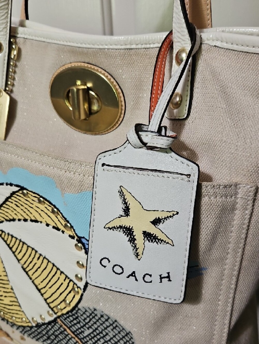 COACH NWOT Pierre Le-Tan Collab Umbrella Beach Tote - Picture 3 of 12